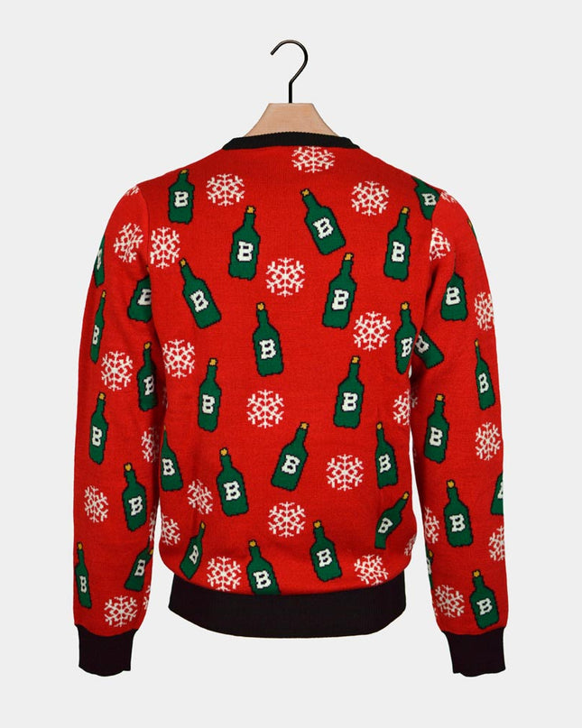 Women's Beer-Opening Reindeer Christmas Sweater