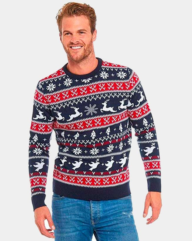 Reindeer and Christmas Patterns Sweater 2023