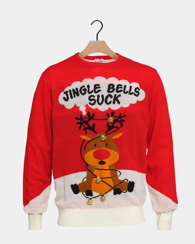 3D Red Jingle Bells Christmas Sweater for Couples