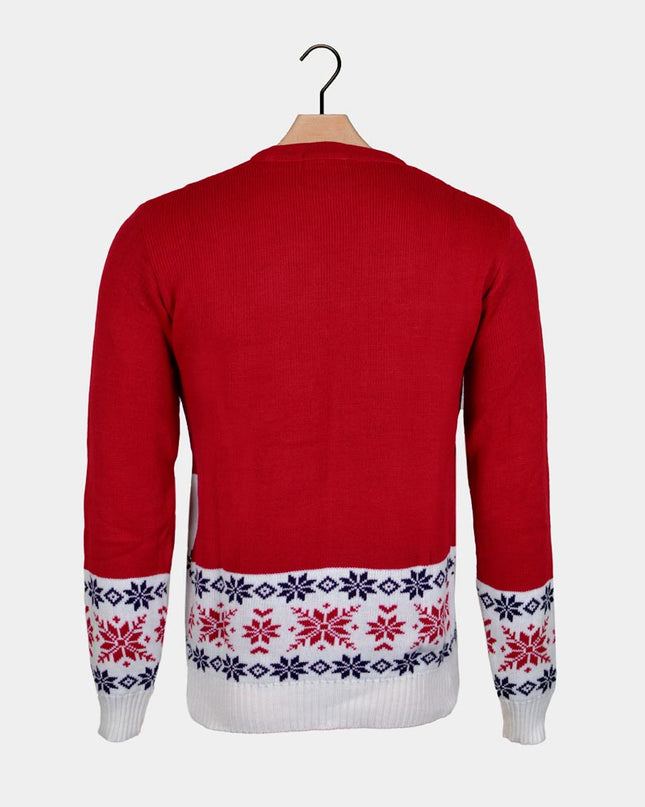 Women's Red Sweater with Skating Reindeer