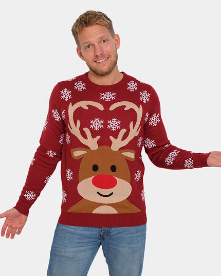 Christmas Sweater for Men Featuring Rudolph the Reindeer