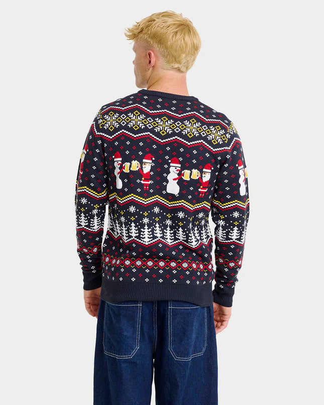Men's Christmas Sweater "Toast Santa" for Festive Fun