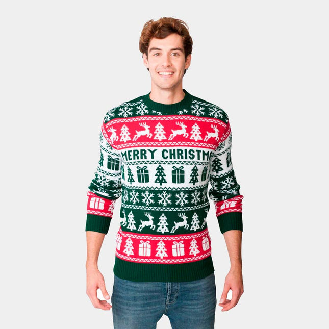 Green, Red, and White Merry Christmas Sweater 2022