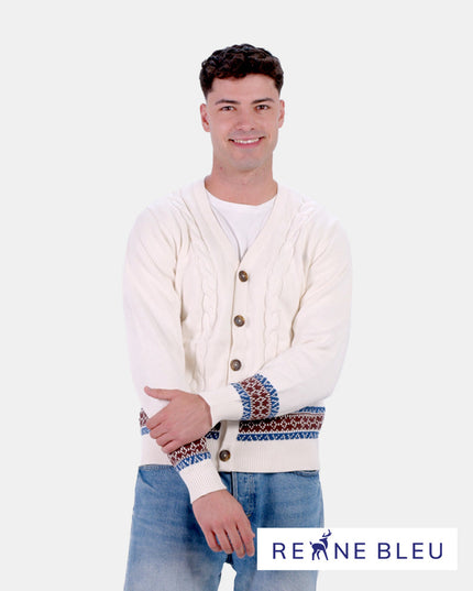 Men's Alpine Cardigan in Organic Cotton for the Holidays
