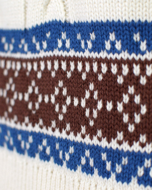 Women's Organic Cotton Alpine Cardigan Sweater with Reindeer