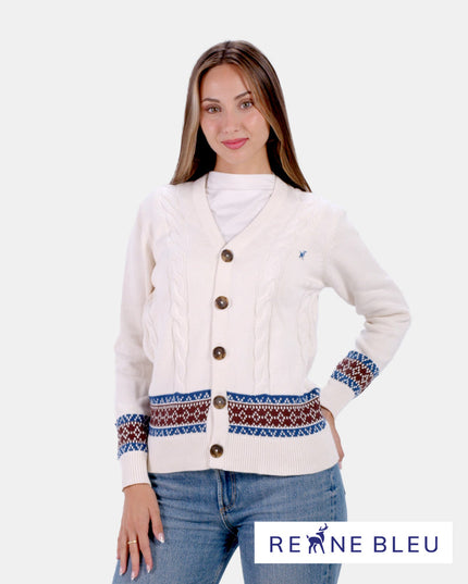 Women's Alpine Cardigan in Organic Cotton for the Holidays