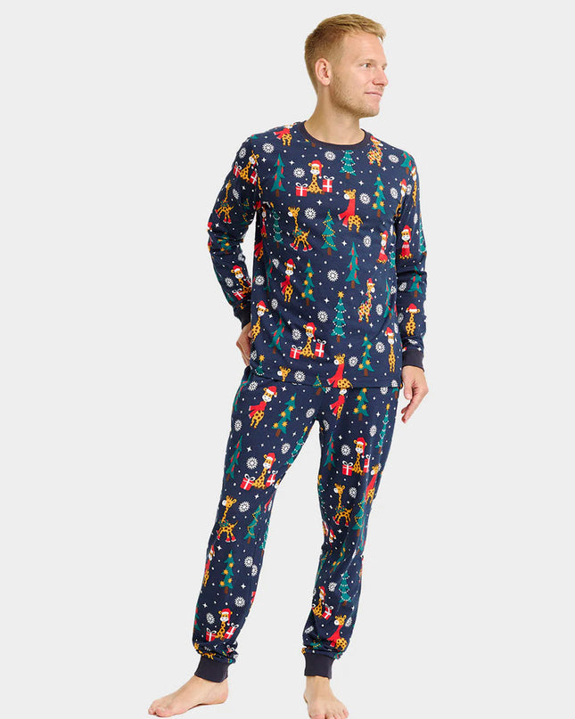 Unisex Christmas Pajamas with Giraffes