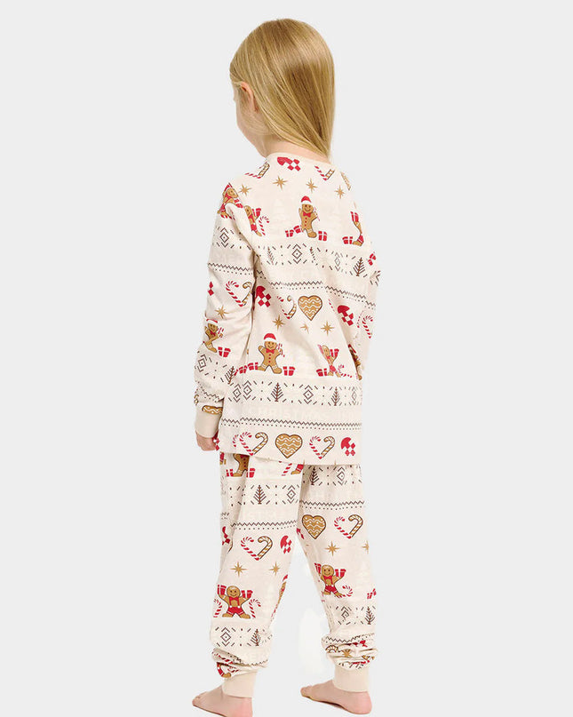 Kids Beige Christmas Pajamas with Cookies