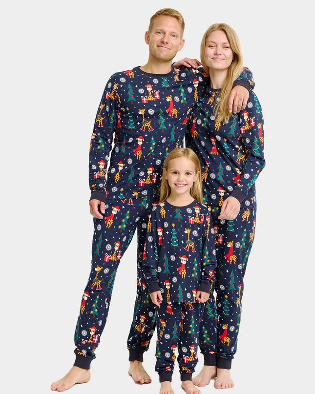 Kids Christmas Pajamas with Giraffes