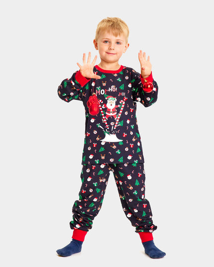 Family Christmas Pajamas with Santa Skier Design