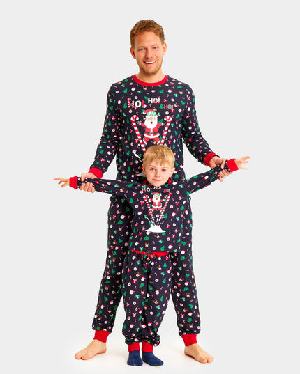 Family Christmas Pajamas with Santa Skier Design