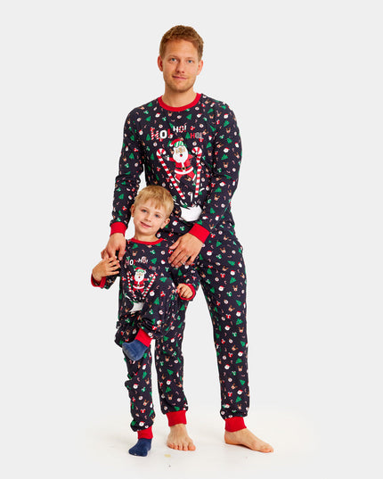 Family Christmas Pajamas with Santa Skier Design
