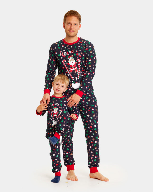 Family Christmas Pajamas with Santa Skier Design