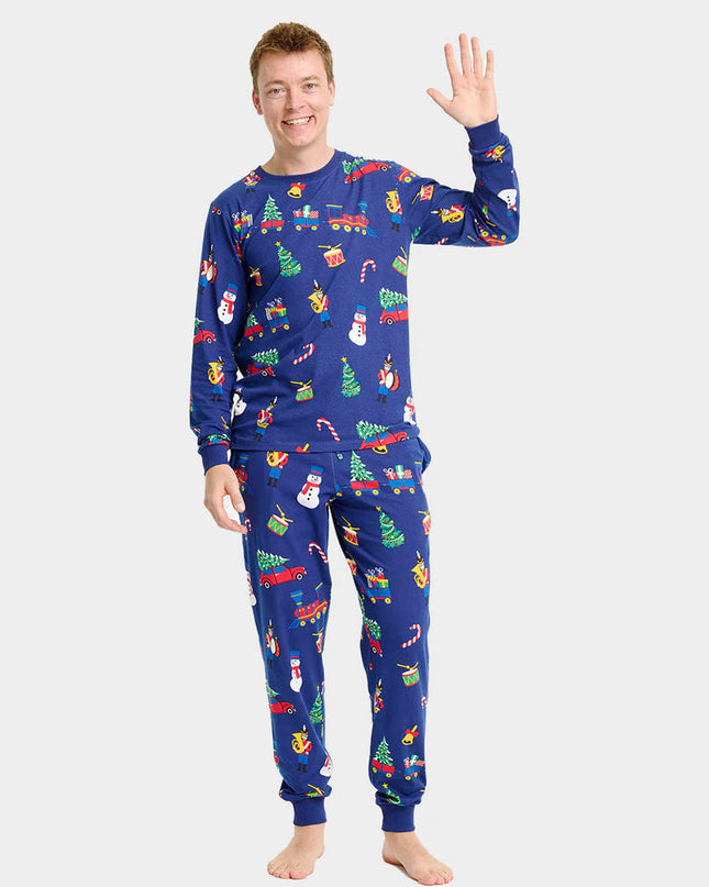 Family Christmas Pajamas with Holiday Toys