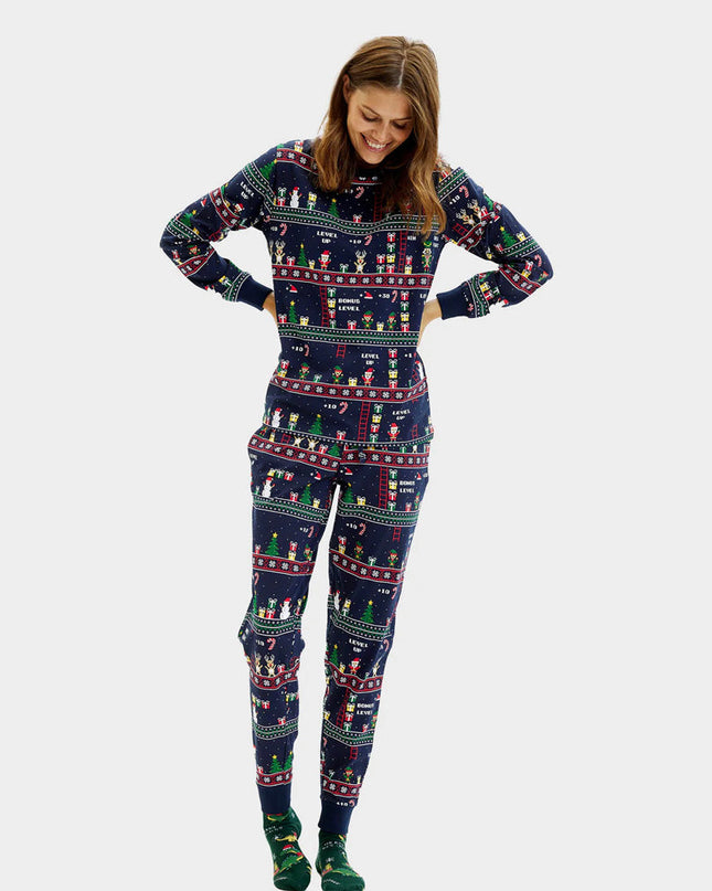 Unisex Retro Video Games Christmas Pajamas for Adults