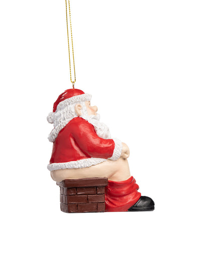 Santa Pooping Down the Chimney Figurine