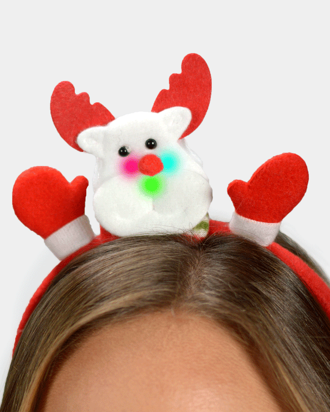 LED Christmas Reindeer Headband