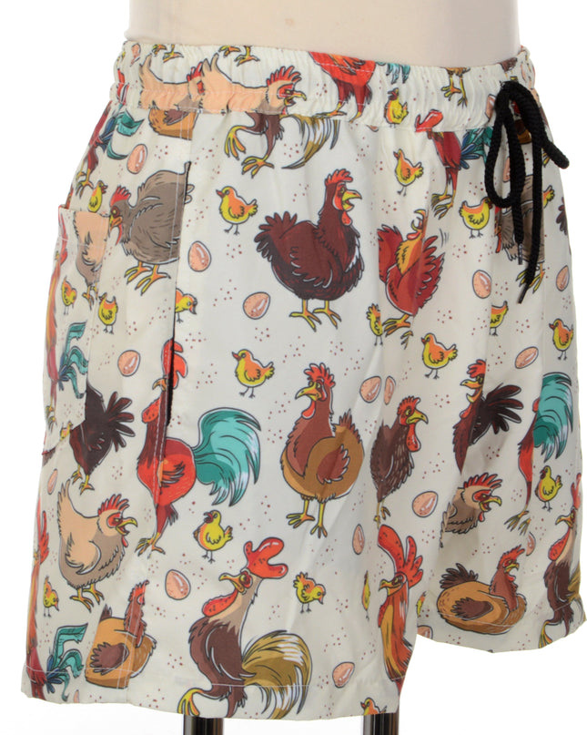 Fun Chicken Print Shorts
