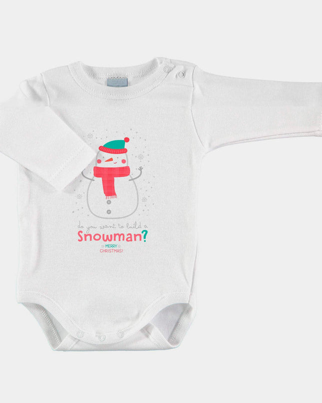 Christmas Baby Bodysuit with Snowman - Adorable Holiday Gift