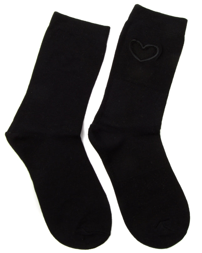 Heart Socks - Zokni Black Design