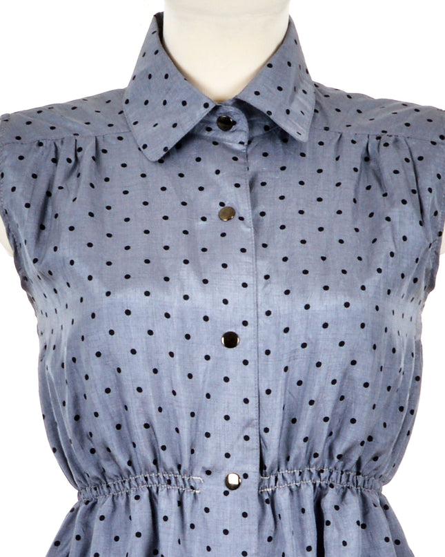 Vintage Dress - Silver Dots | Handle: vintage-dress-gray-spotted