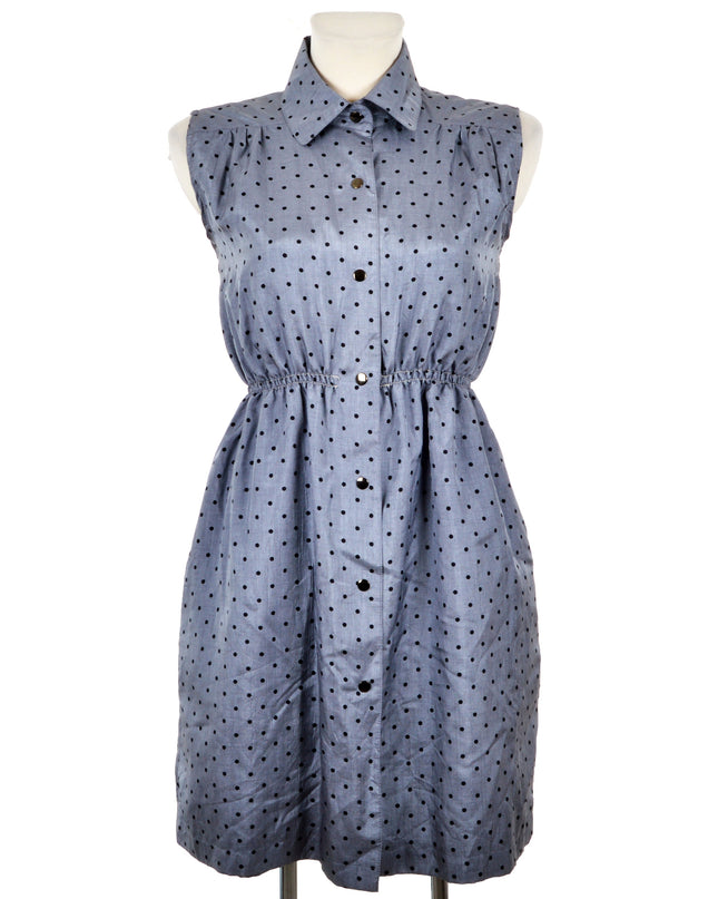 Vintage Dress - Silver Dots | Handle: vintage-dress-gray-spotted
