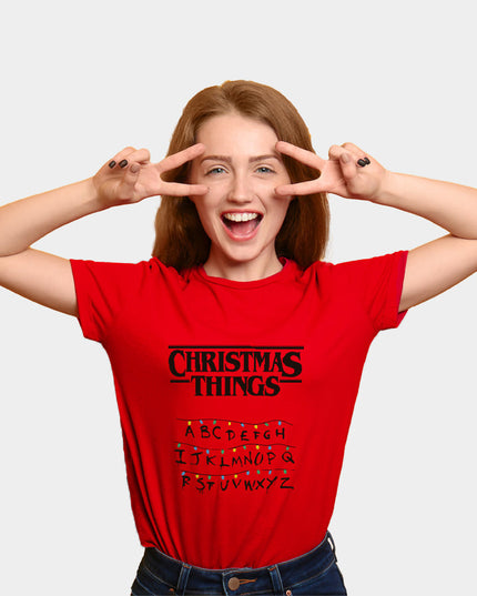 Red Christmas T-Shirt for Men and Women with Holiday Graphics