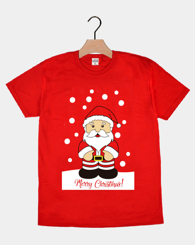 Red Christmas T-Shirt for Men and Women with Santa