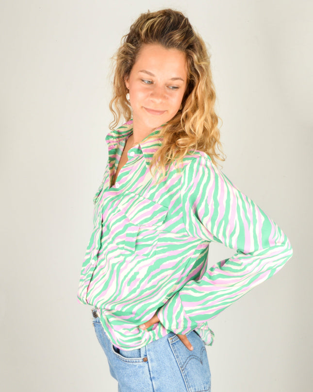 Green Tiger Stripe Blouse for All Ages