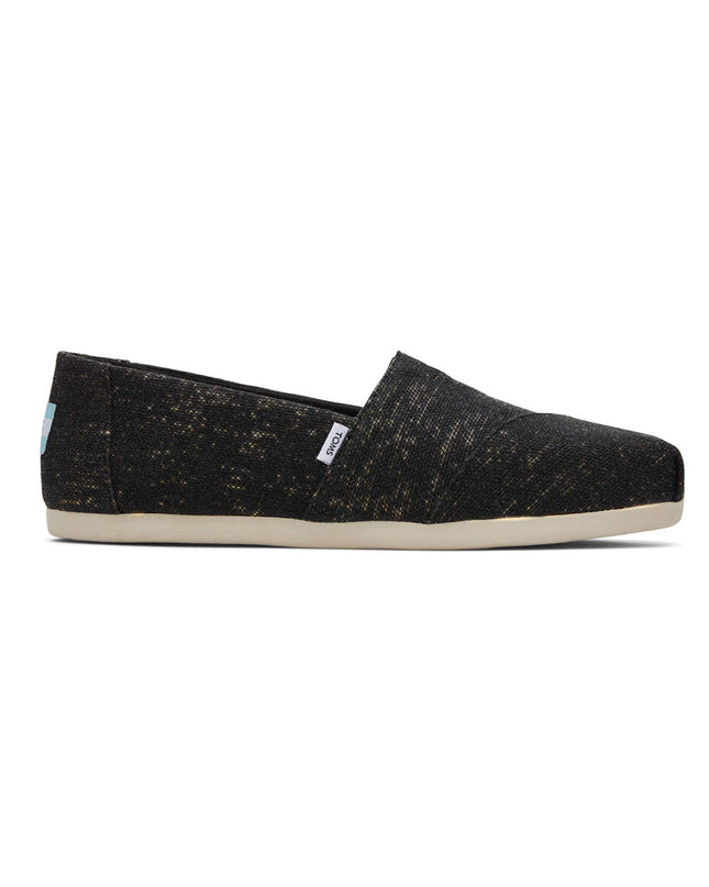 TOMS Alpargata Metallic Linen - Black Slippers