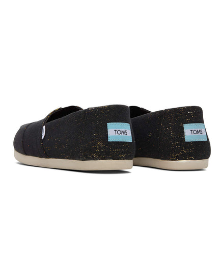 TOMS Alpargata Metallic Linen - Black Slippers