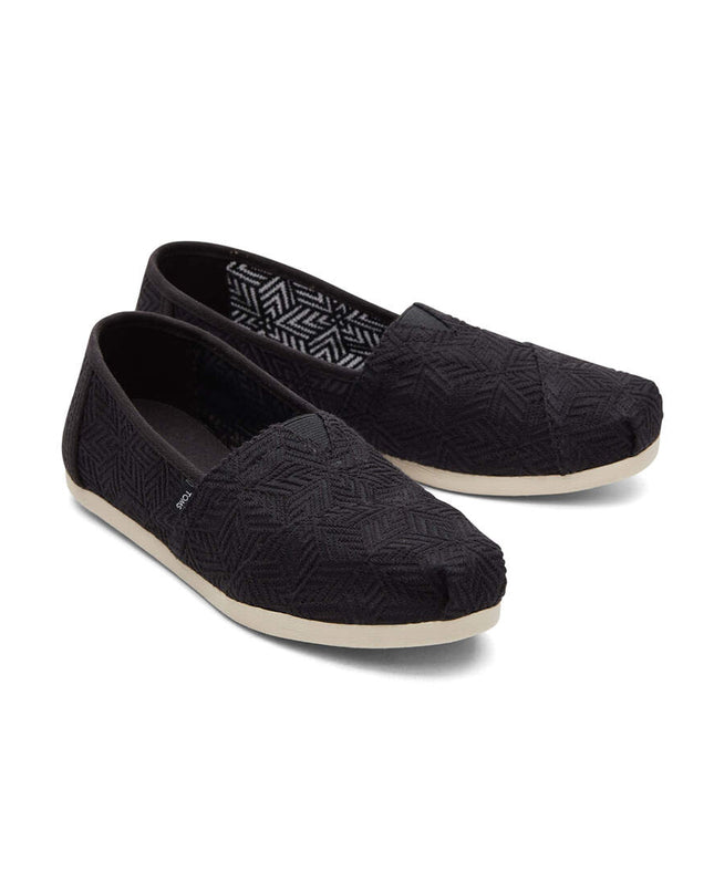 TOMS Alpargata Geometric Lace - Black Slippers