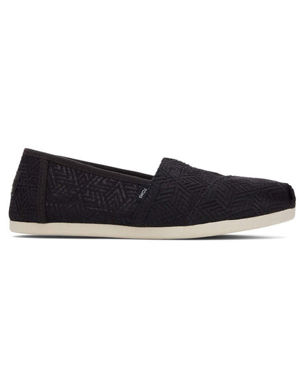 TOMS Alpargata Geometric Lace - Black Slippers