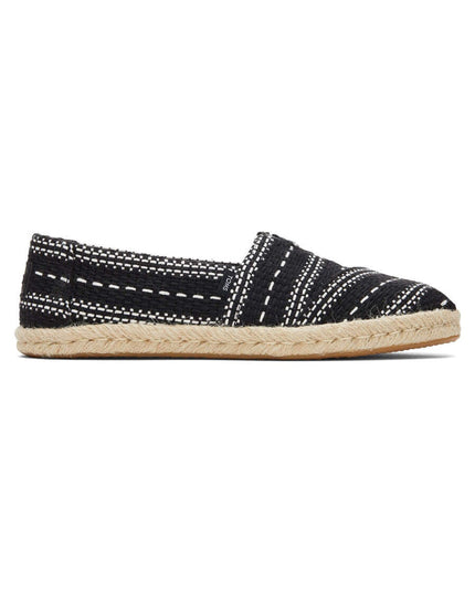 Black Chunky Global Woven Rope Espadrille Slippers by TOMS