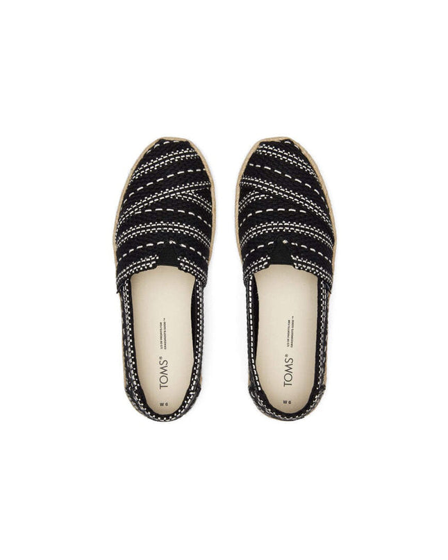 Black Chunky Global Woven Rope Espadrille Slippers by TOMS