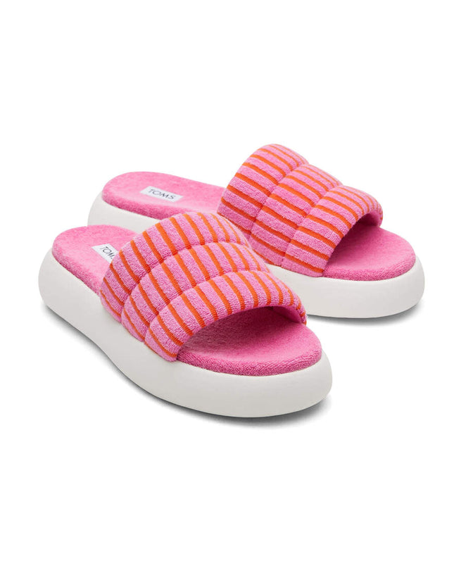 TOMS Mallow Slide Terry - Pink Striped Slippers