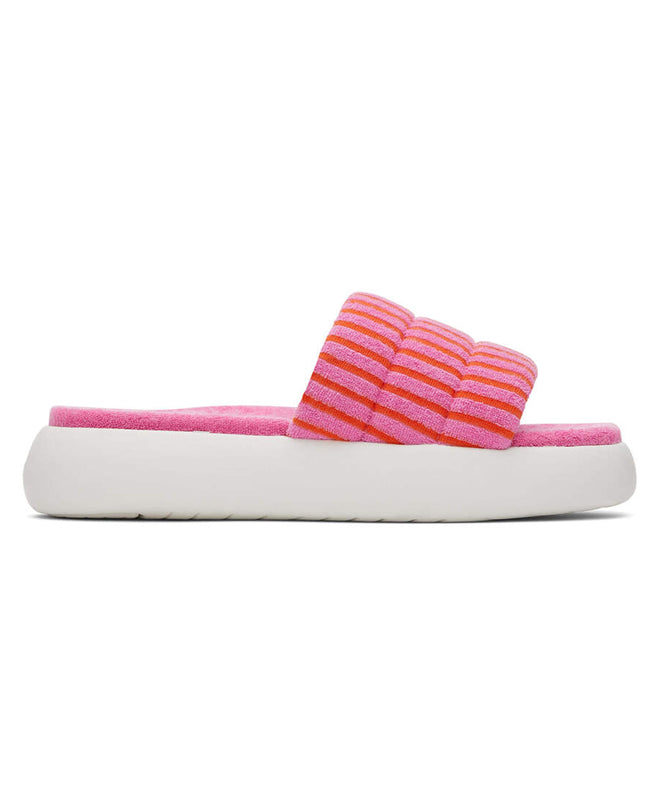 TOMS Mallow Slide Terry - Pink Striped Slippers