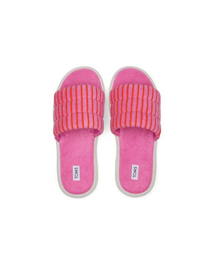 TOMS Mallow Slide Terry - Pink Striped Slippers