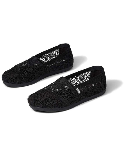 TOMS Alpargata - Moroccan Crochet Black Slippers