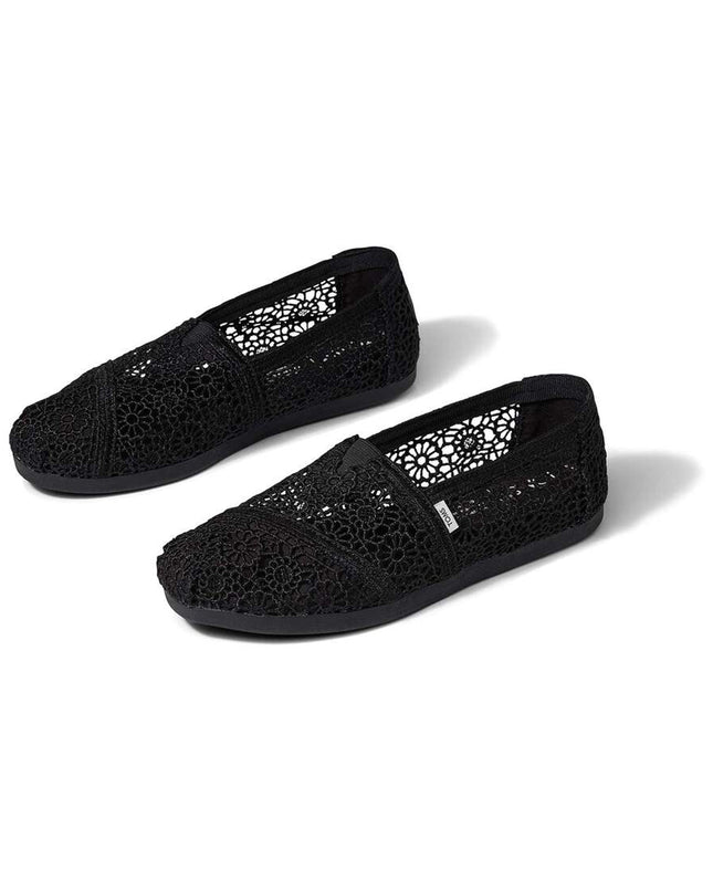 TOMS Alpargata - Moroccan Crochet Black Slippers