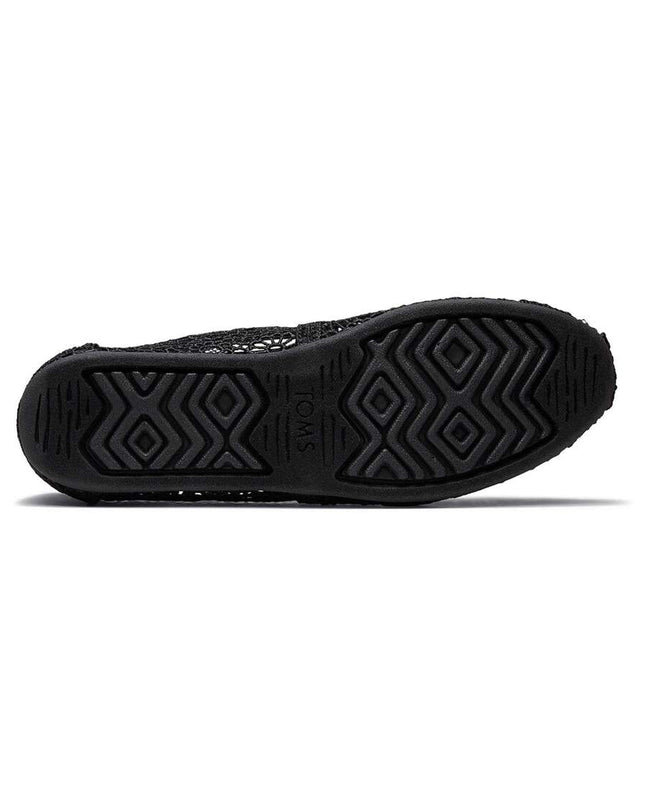 Moroccan Crochet Black Slippers by TOMS