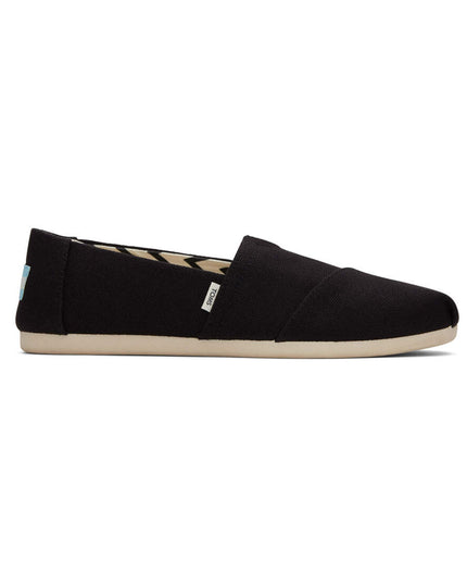 Black Recycled Cotton Canvas Slippers by TOMS