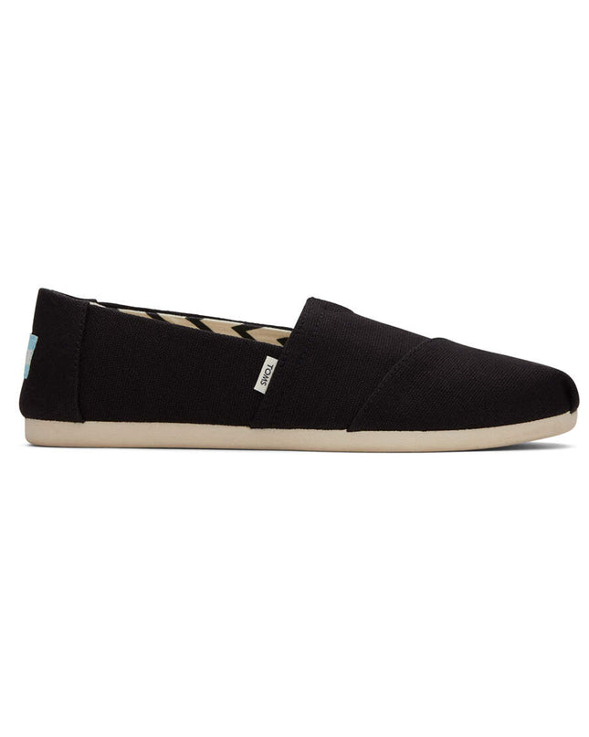 Black Recycled Cotton Canvas Slippers by TOMS