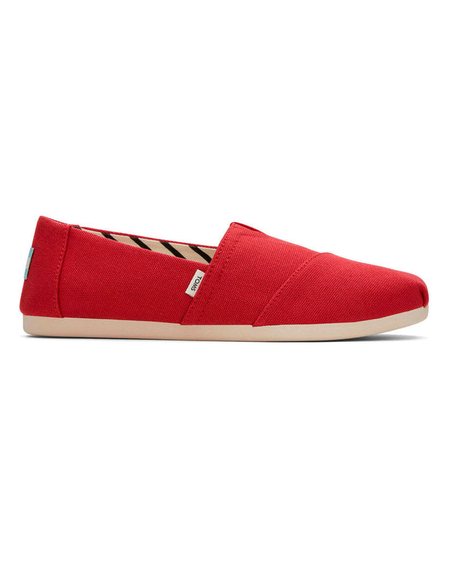 Red Recycled Cotton Canvas Slippers by TOMS