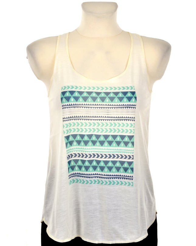 Loose Tank Top - Turquoise Tribal