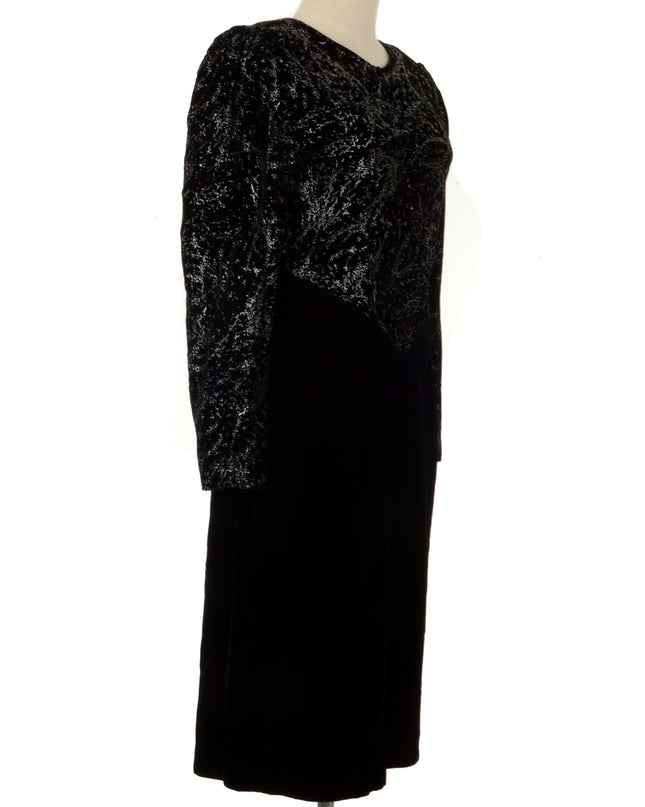 Black Vintage Velvet Dress