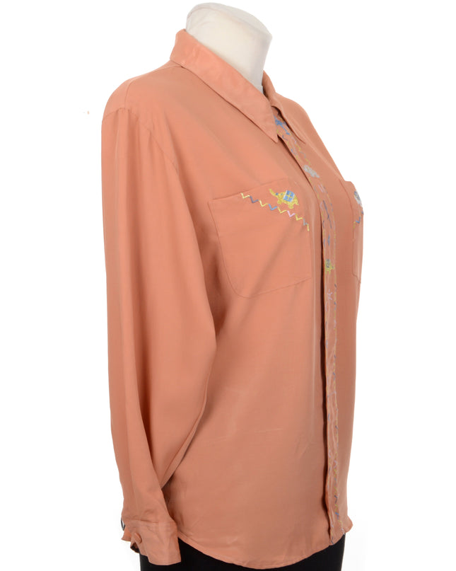 Vintage Elephant Print Blouse