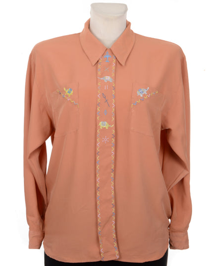 Vintage Elephant Print Blouse