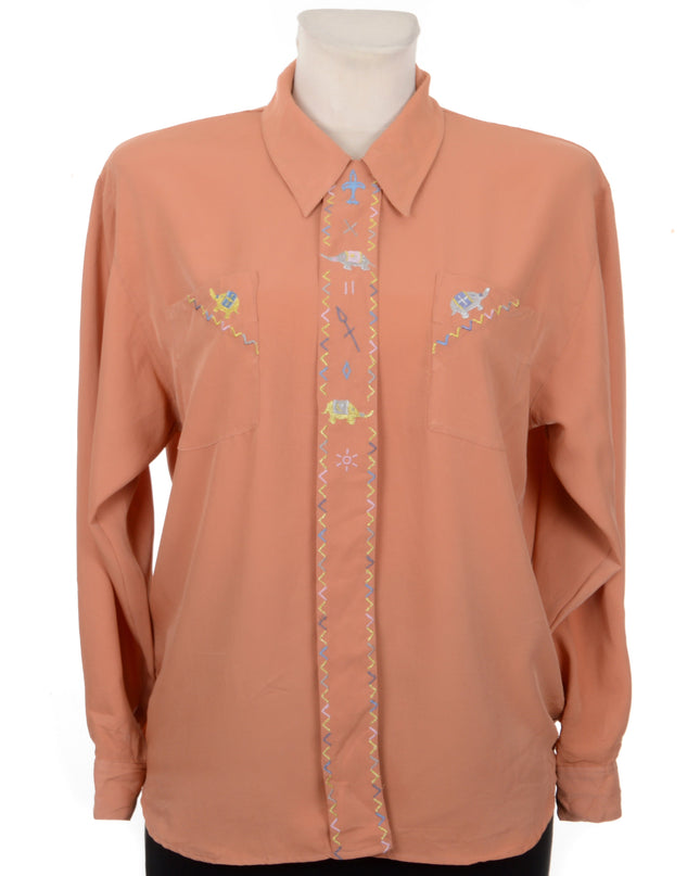 Vintage Elephant Print Blouse