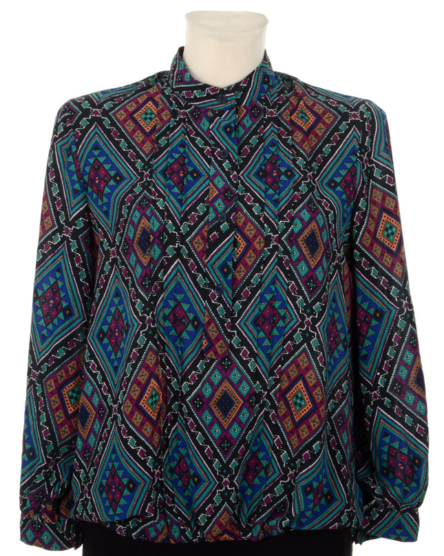 Vintage Geometric Boho Blouse